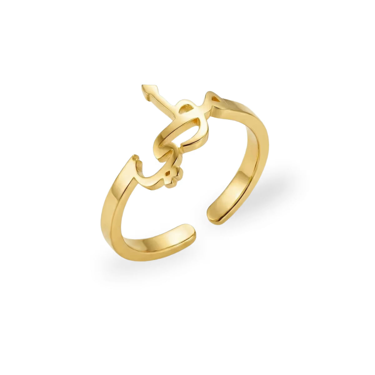 Arabic Calligraphy Ring in waterproof gold finish