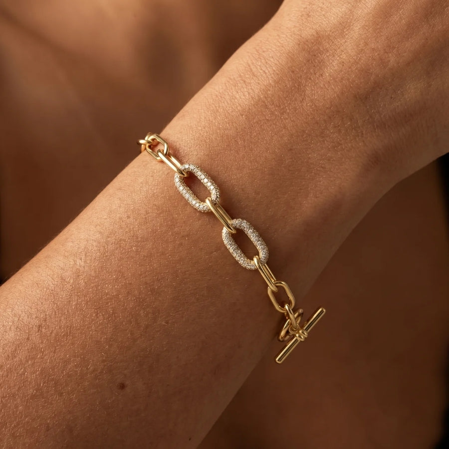 Tennis Paperclip Bracelet side view