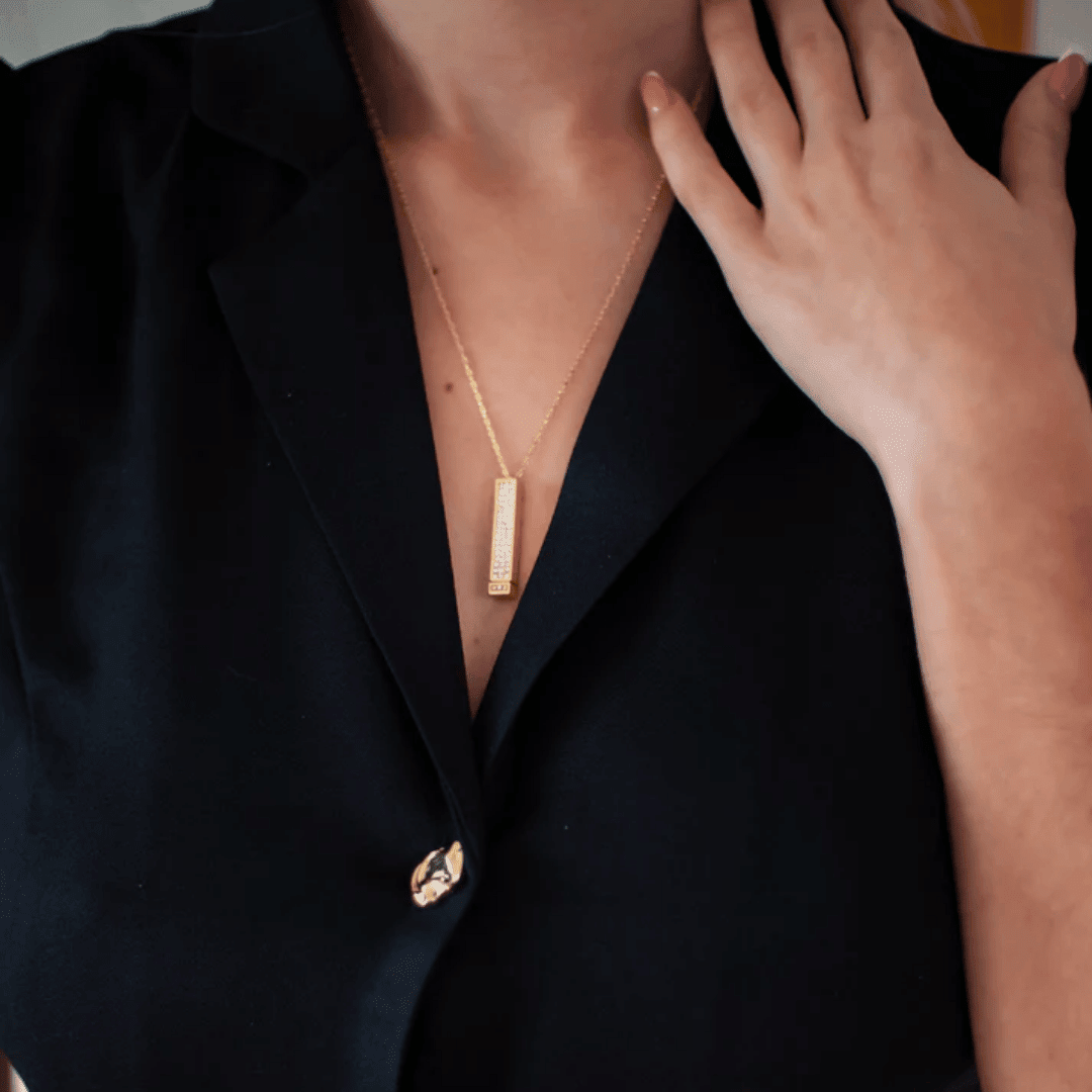 3D Hidden Bar "Love yourself first" Necklace - View 2