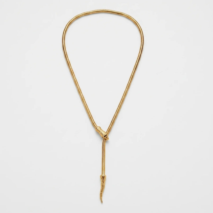 The Snake Smooth Necklace in 18K gold or sterling silver