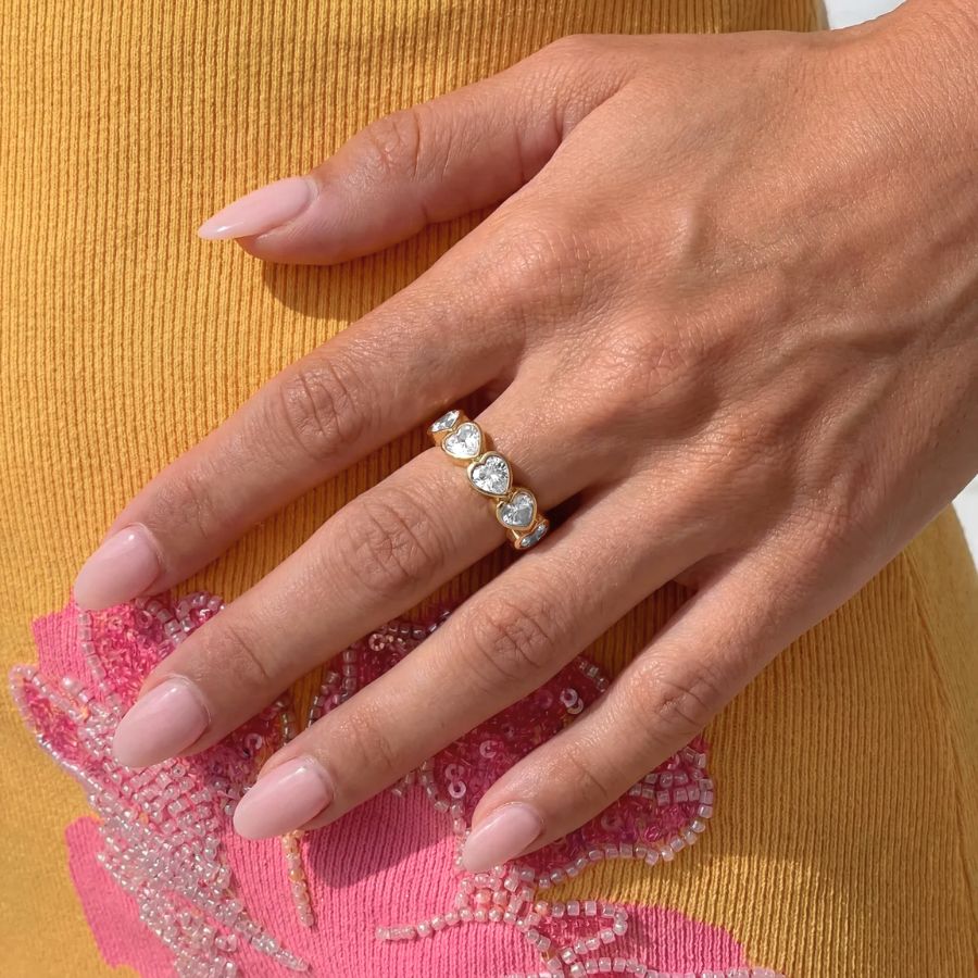 Heart Stone Eternity Ring