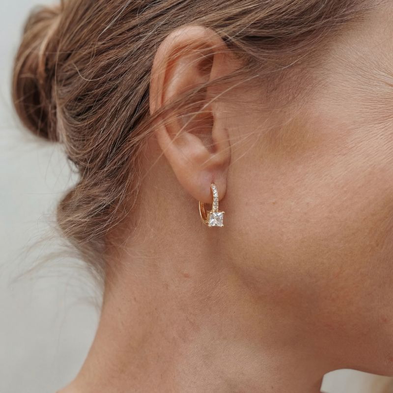 Aurora Princess-Cut Hoop