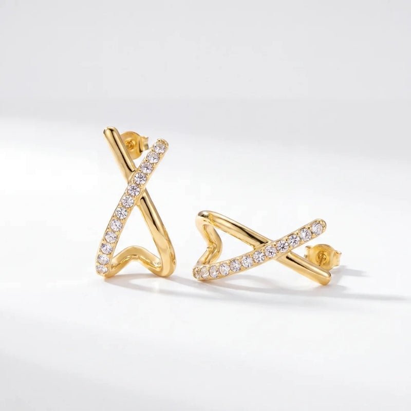Crossover Earrings - Iced Drop