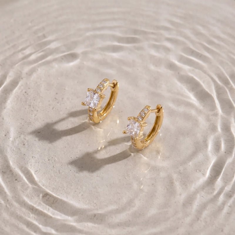 Boucles d'Oreilles Créoles à Cristaux - Aurora