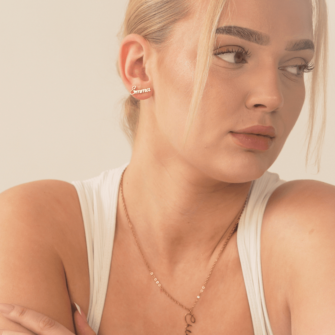 Custom Name Earrings - View 2