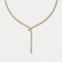 Collier Lariat Or - Goutte Diamant Tennis