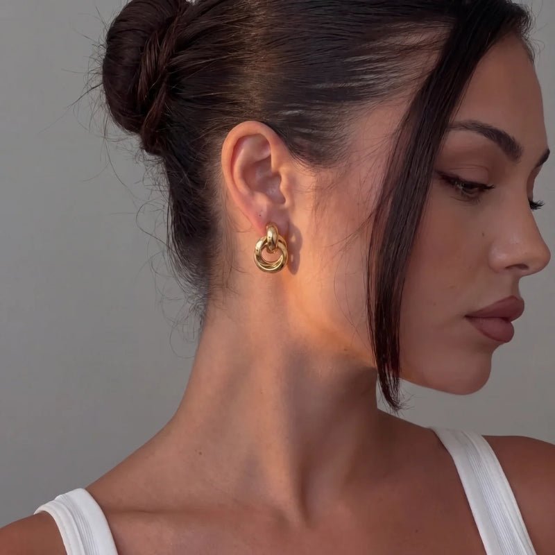 Orecchini Doppio Cerchio - Knocker Oro