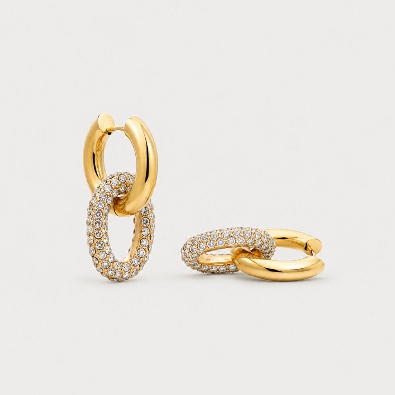 Geometric U Hoop Earrings - Chunky