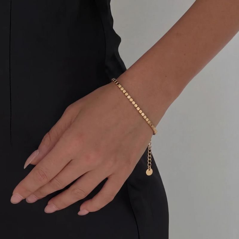 Gold Bar Bracelet - T Bar Chain