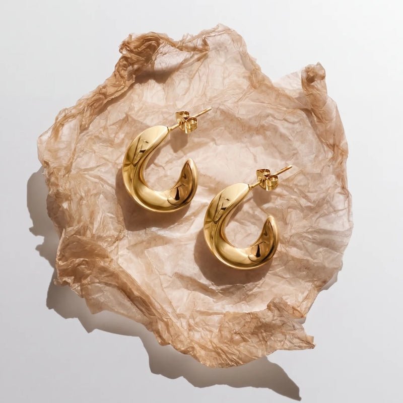 Gold Hoop Earrings - Nadine Chunky