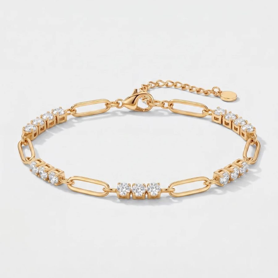 Golden Link Tennis Bracelet