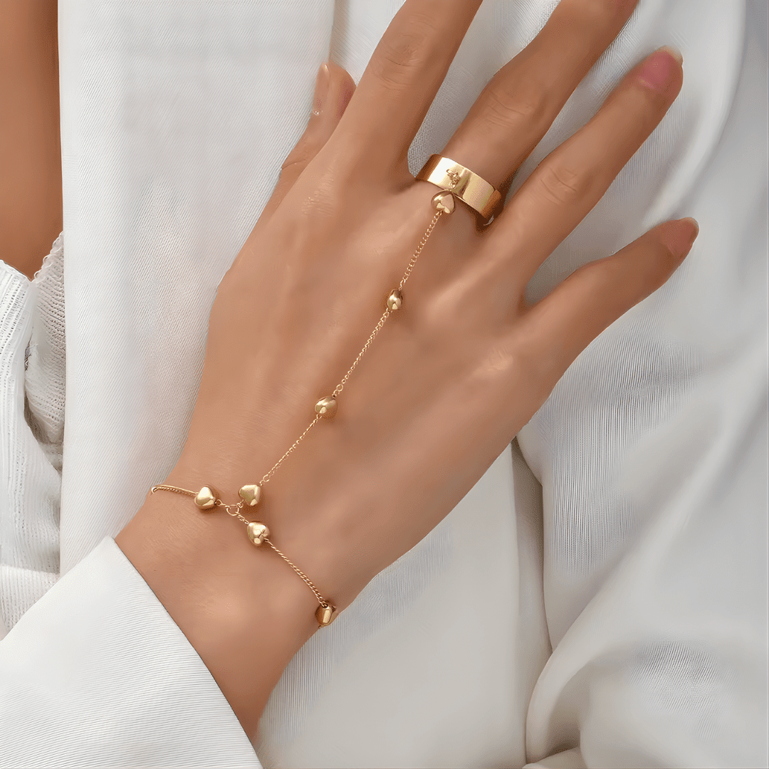 Heart Chain Hand Bracelet - View 2