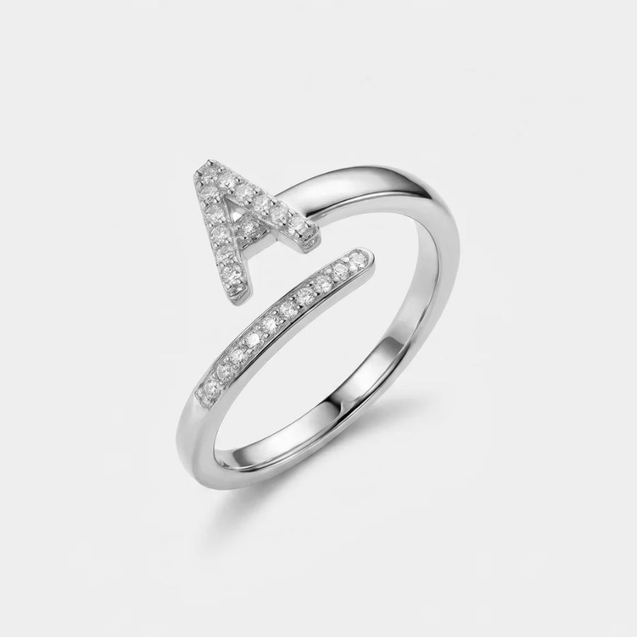 Icy Initial Ring texture close-up
