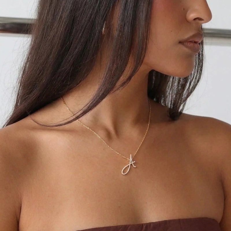 Initial Necklace - Sydney Script Gold