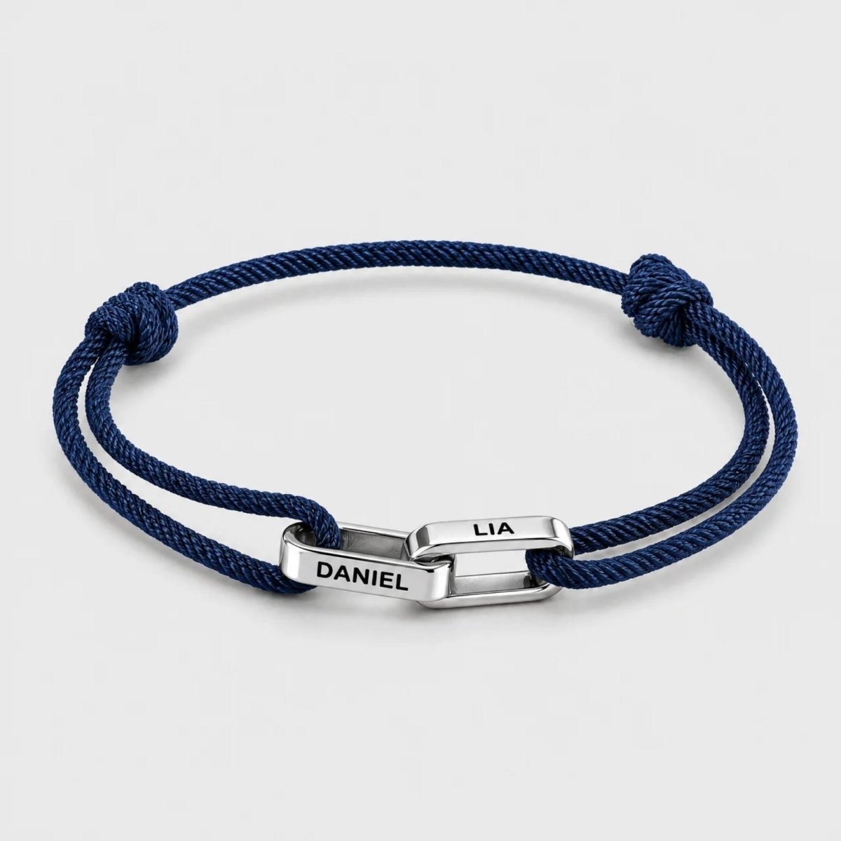 Interlocking Custom Name Cord Bracelet | Moonela