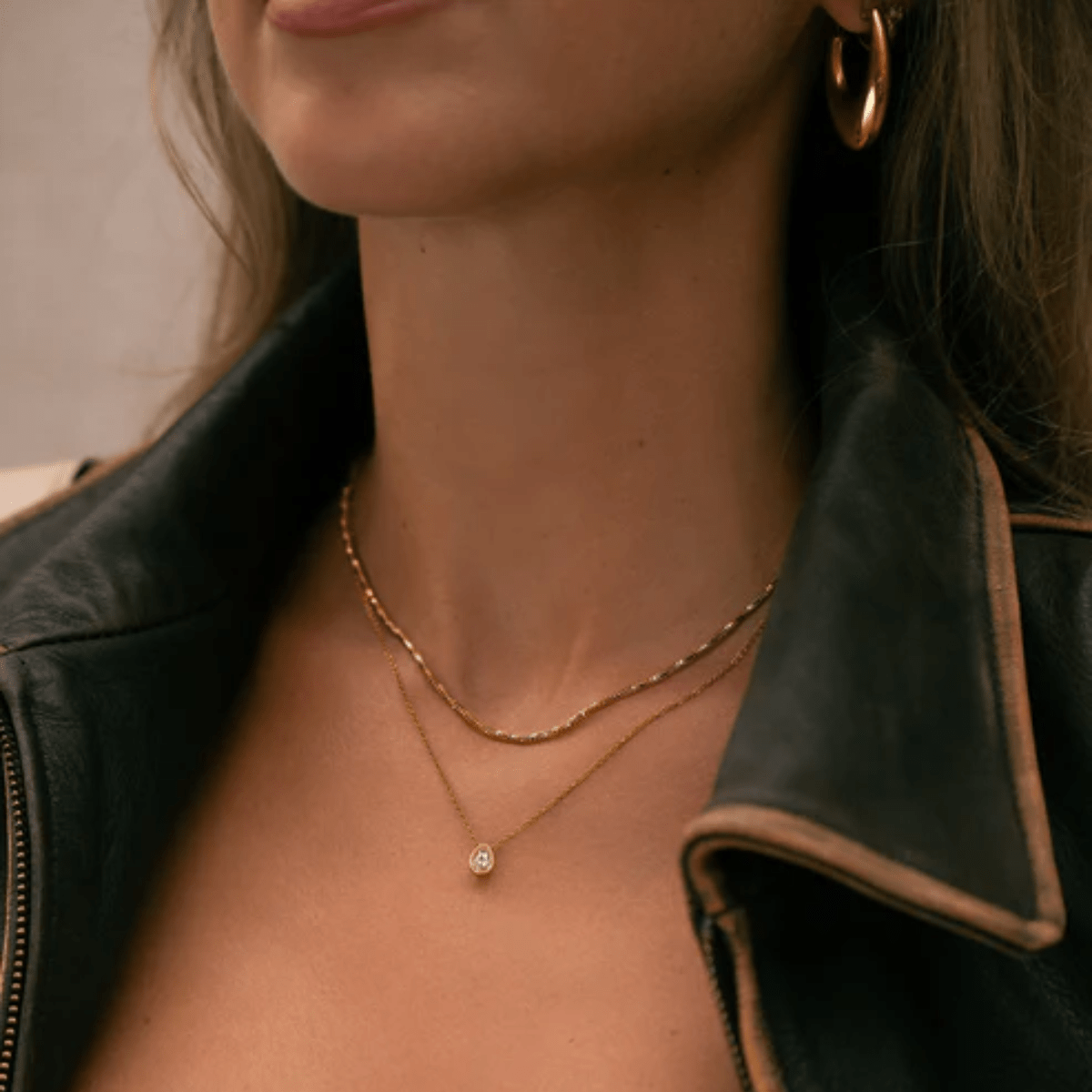 Kamar Necklace worn on neck