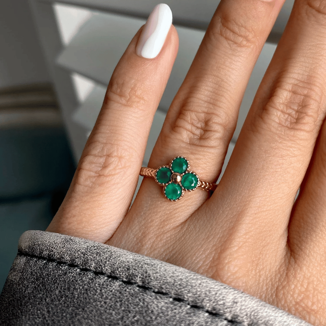Lucky Green Onyx Ring - View 2