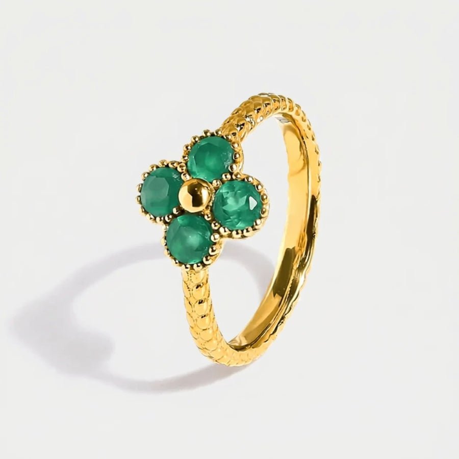 Lucky Green Onyx Ring in 18K gold or sterling silver