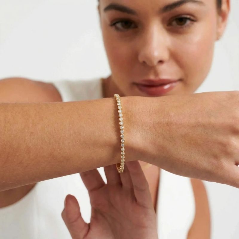 Minimal Tennis Bangle Bracelet
