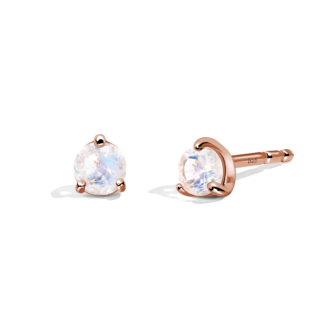 Moonstone Stud Earrings - View 3