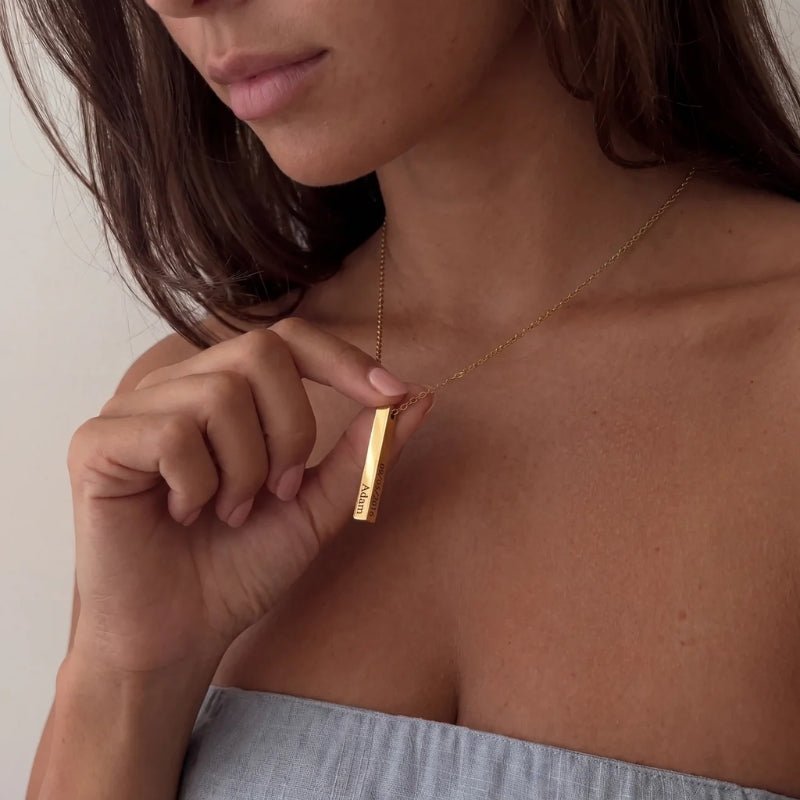 Collana Multi-Nomi - Barra Oro 4 Lati