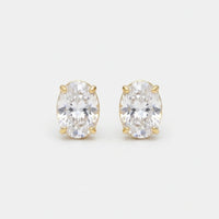 Boucles d'Oreilles Puces Tennis Ovale