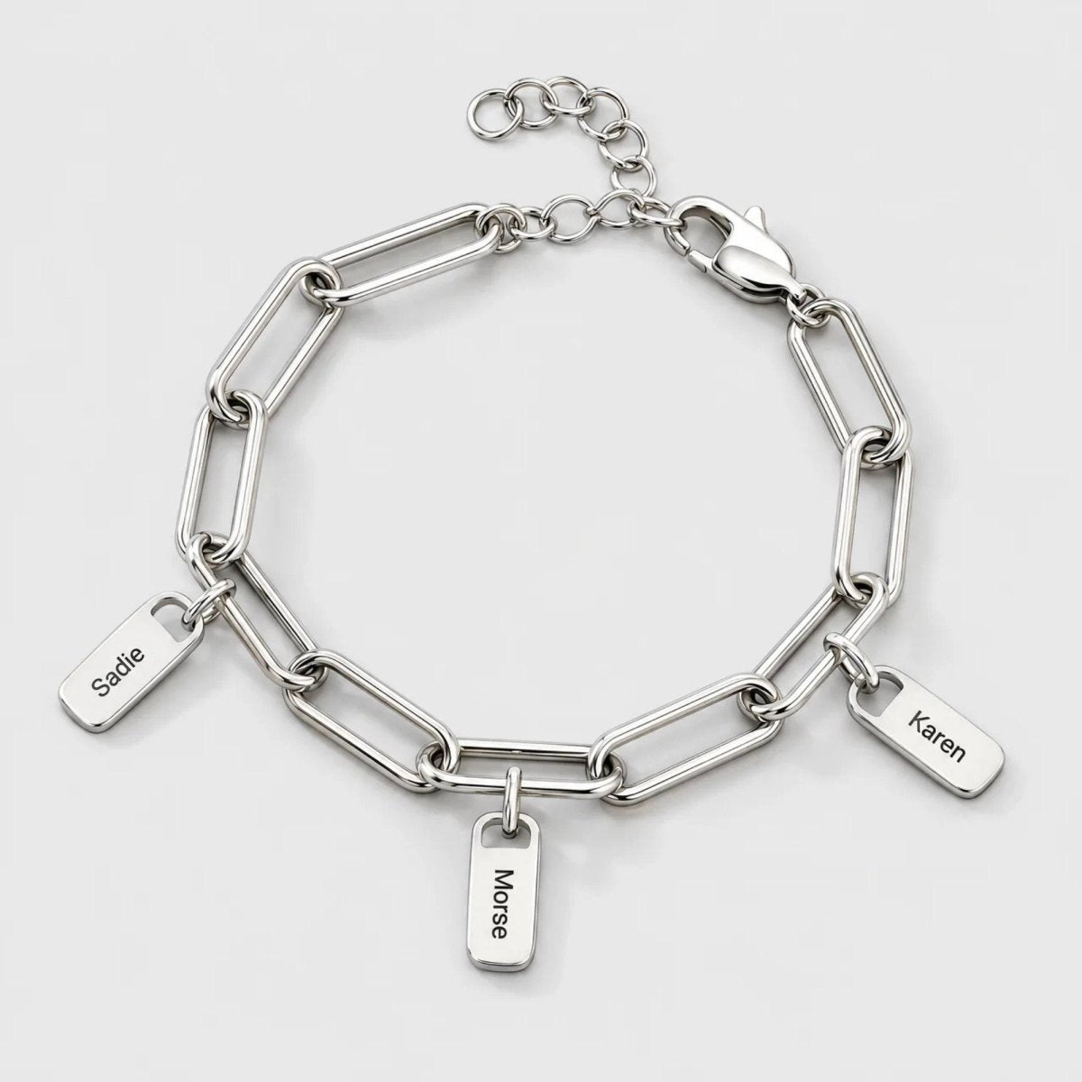 Paperclip Name Tag Custom Bracelet | Moonela