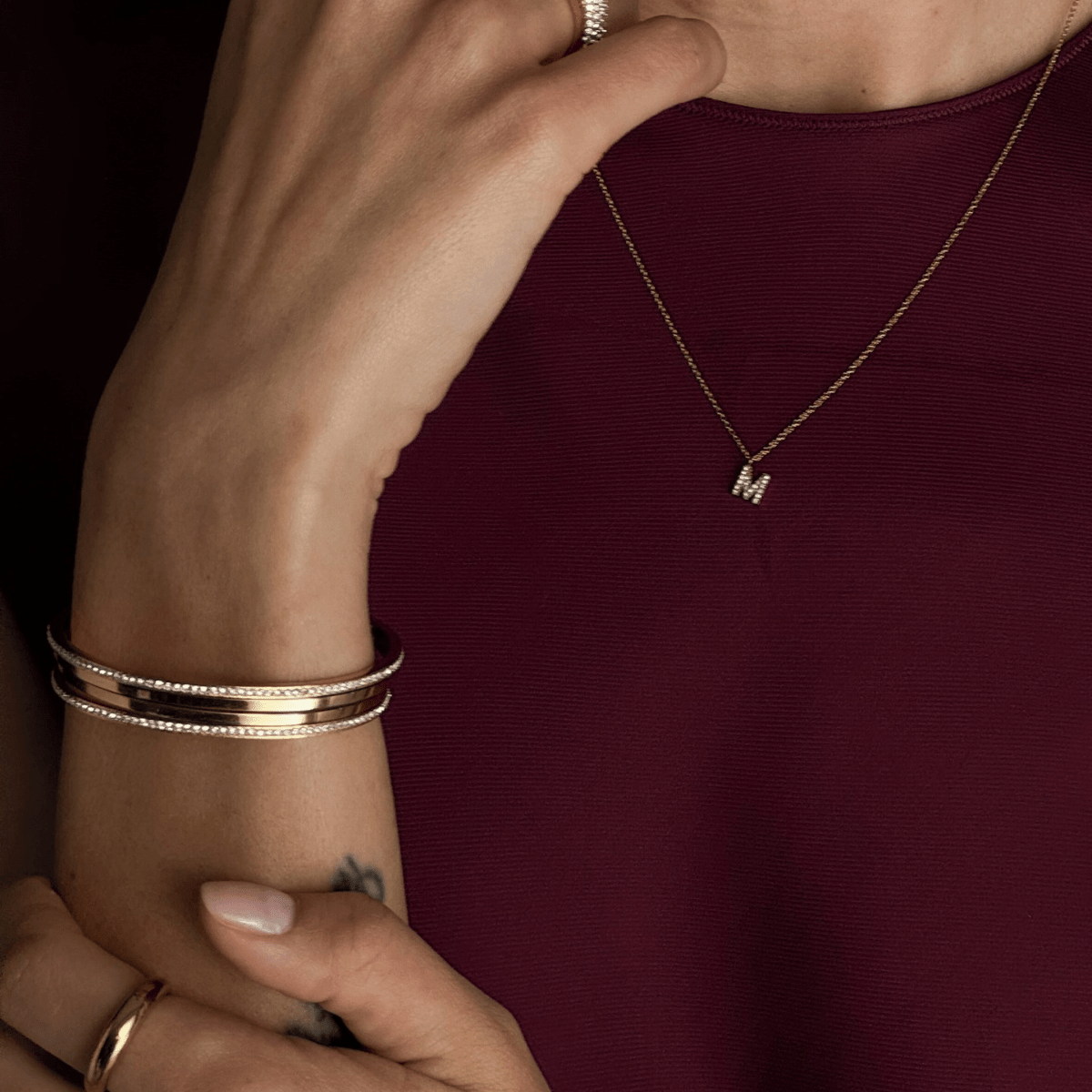 Petite Stone Letter Necklace