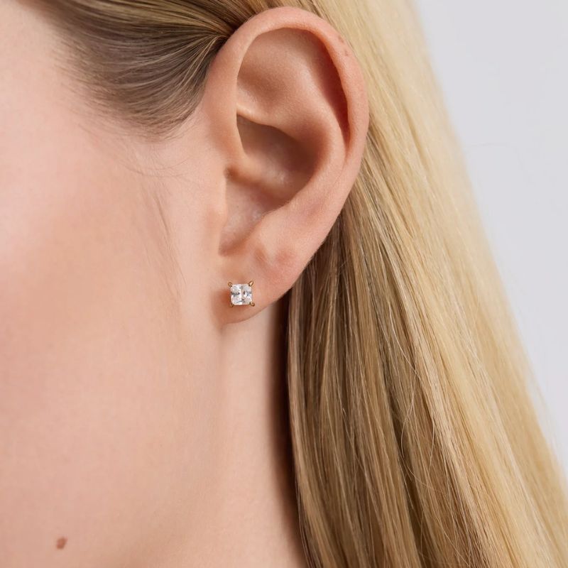 Square Cut Tennis Studs