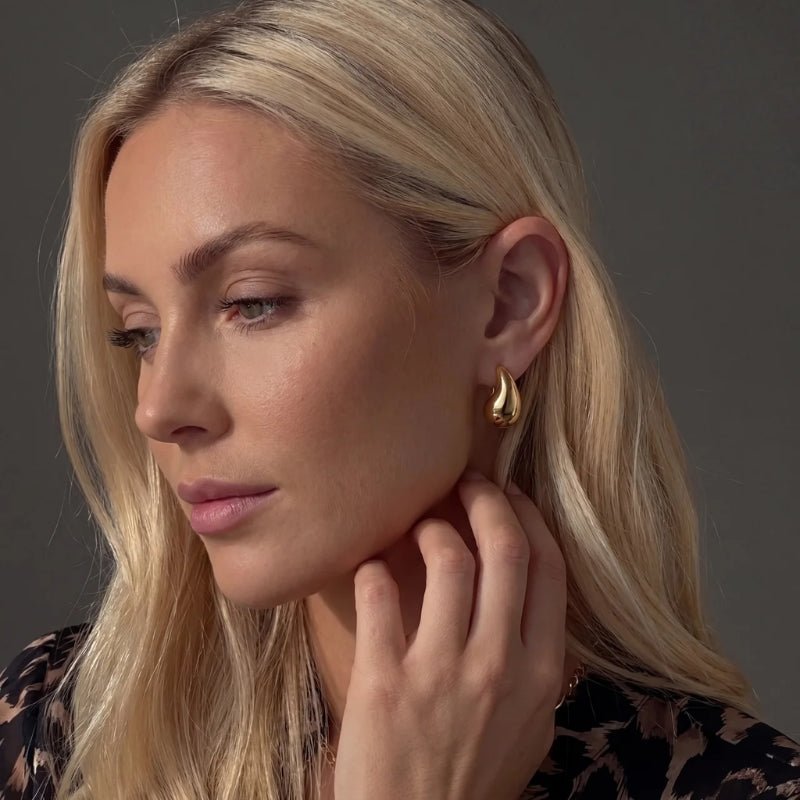 Teardrop Boucles d'Oreilles - Important Pendante Or