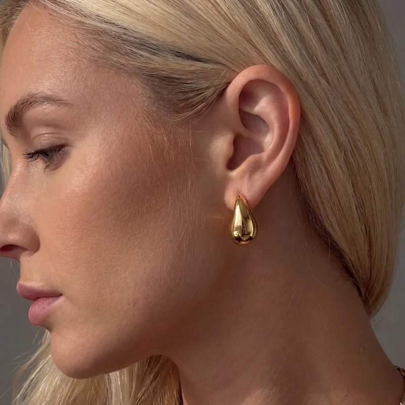 Teardrop Boucles d'Oreilles - Important Pendante Or