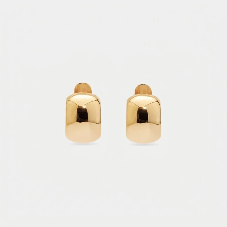 The Bold Capsule Huggies in 18K gold or sterling silver