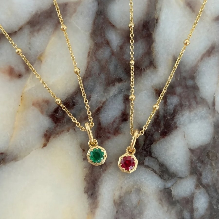 Octagon Gemstone Necklace
