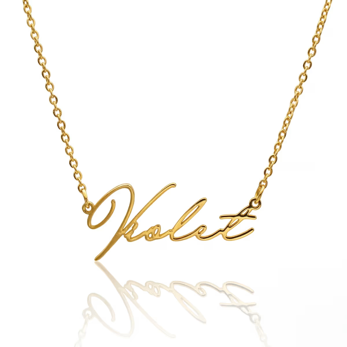 personalised Astrid Name Necklace in waterproof gold