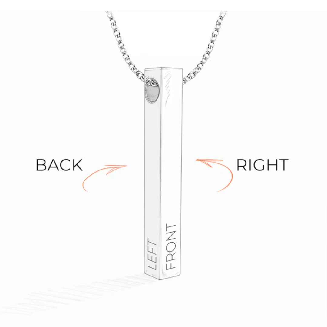 4 Sides Bar Custom Necklace