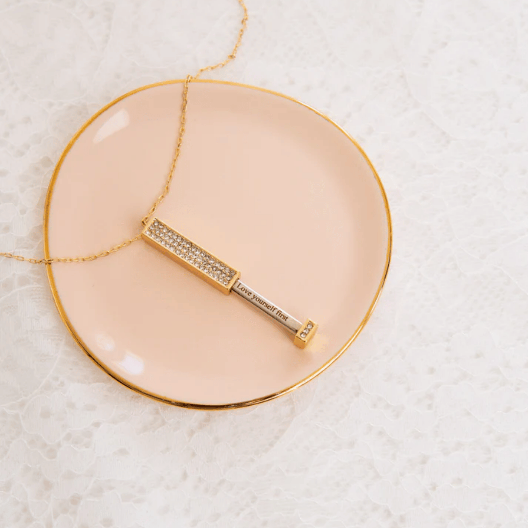 3D Hidden Bar "Love yourself first" Necklace
