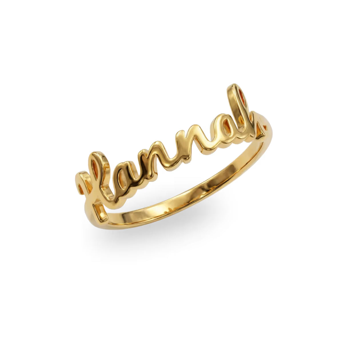 Personalised 3D Name Ring in waterproof gold finish
