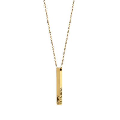 4 sides bar engraved necklace baby details push present