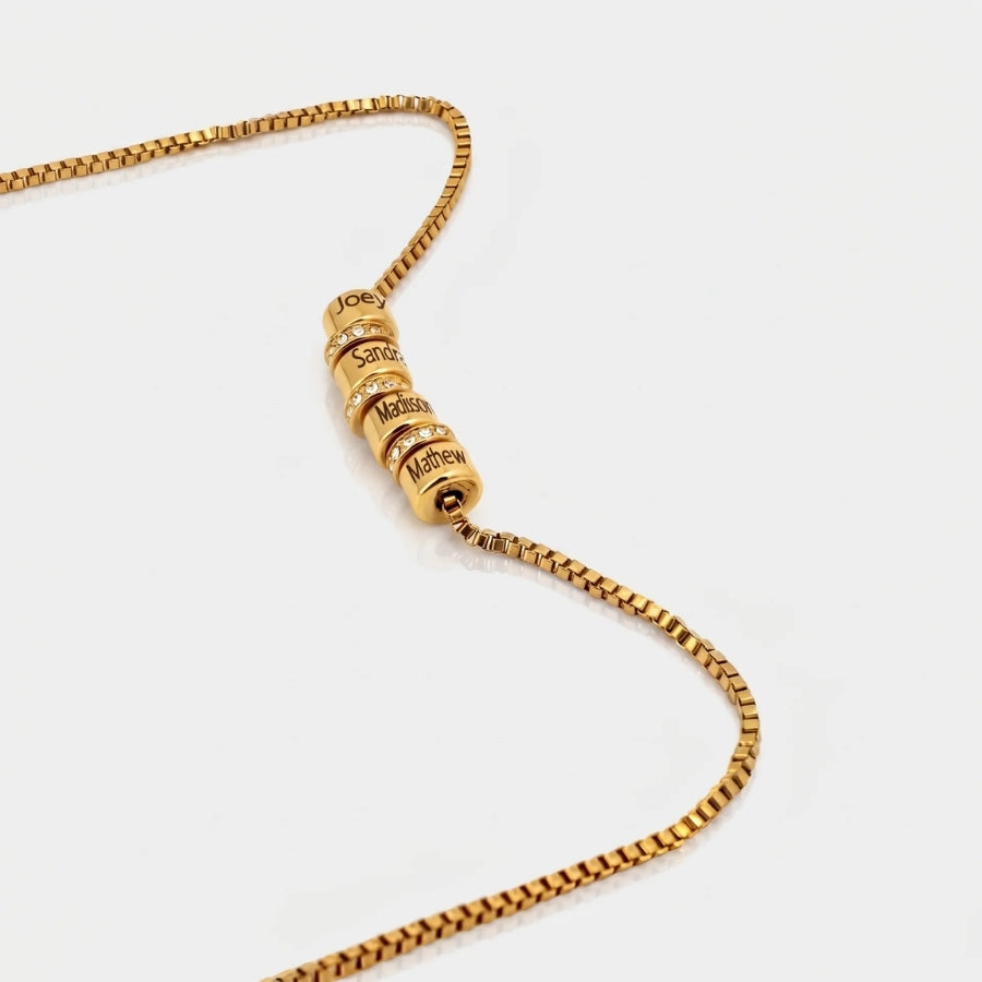 Multiple Rings Names Necklace in 18K gold or sterling silver