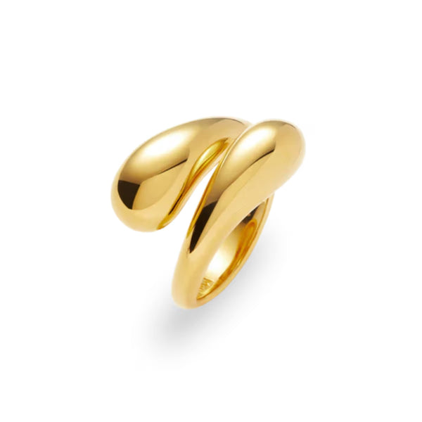 The Flow Ring by Moonela, a textured stacking ring with fluid motion-inspired design