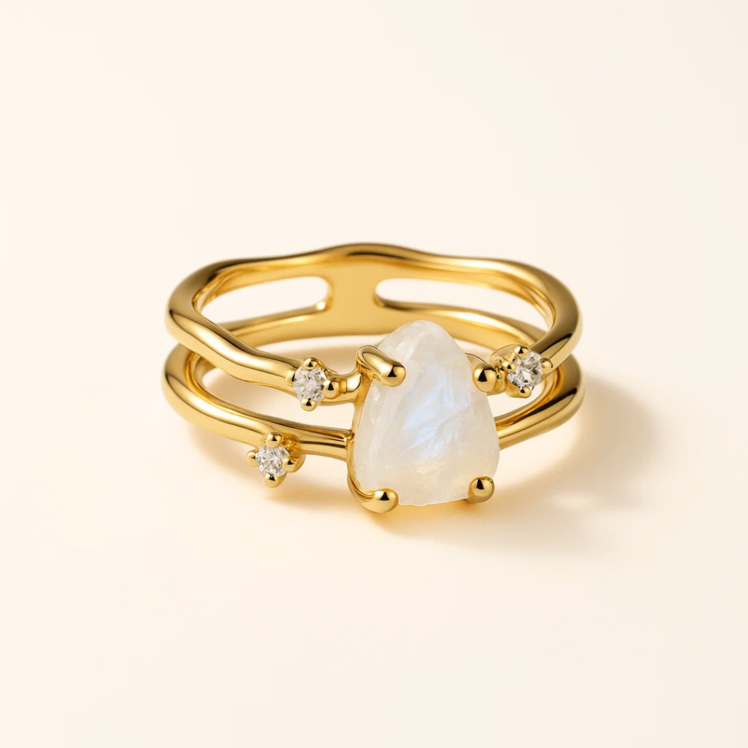 Energy stone rings and personalized rings with custom names, in silver gorl or rose gold, meaningful & handmade jewelry