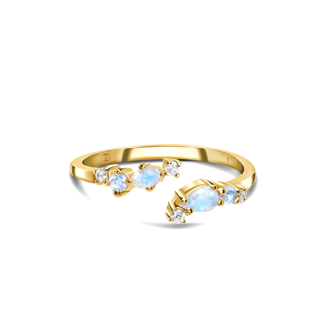 Verstellbarer Mondsteinring – Serpentin 