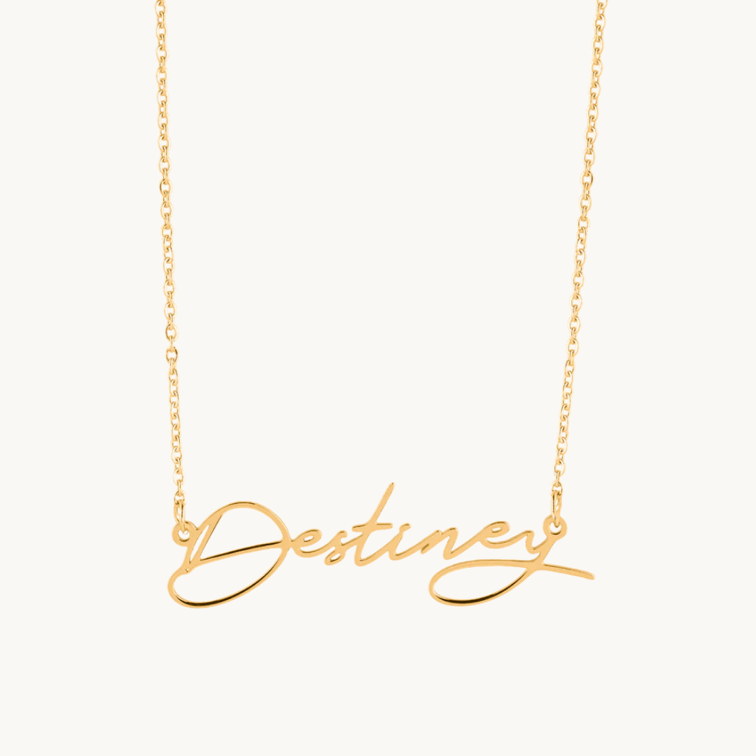 personalised gold name necklace – dainty script pendant for women