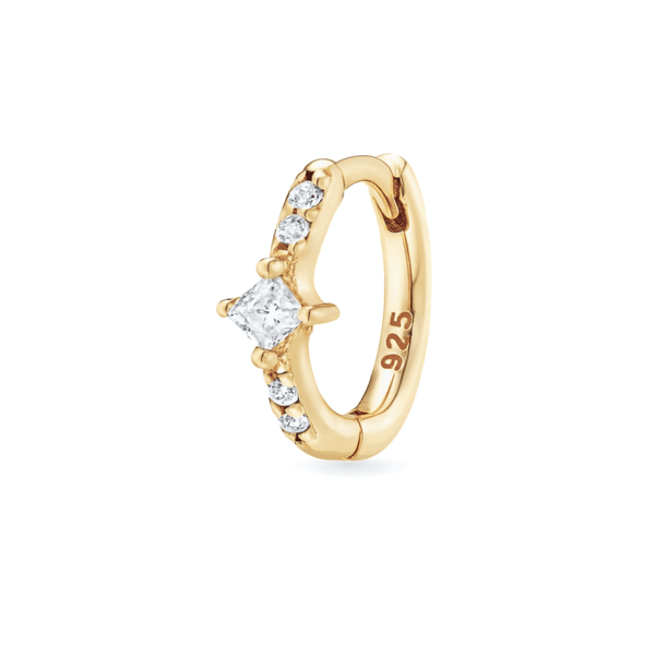 Aurora princess-cut hoop earrings gold sparkly niece gift teenager