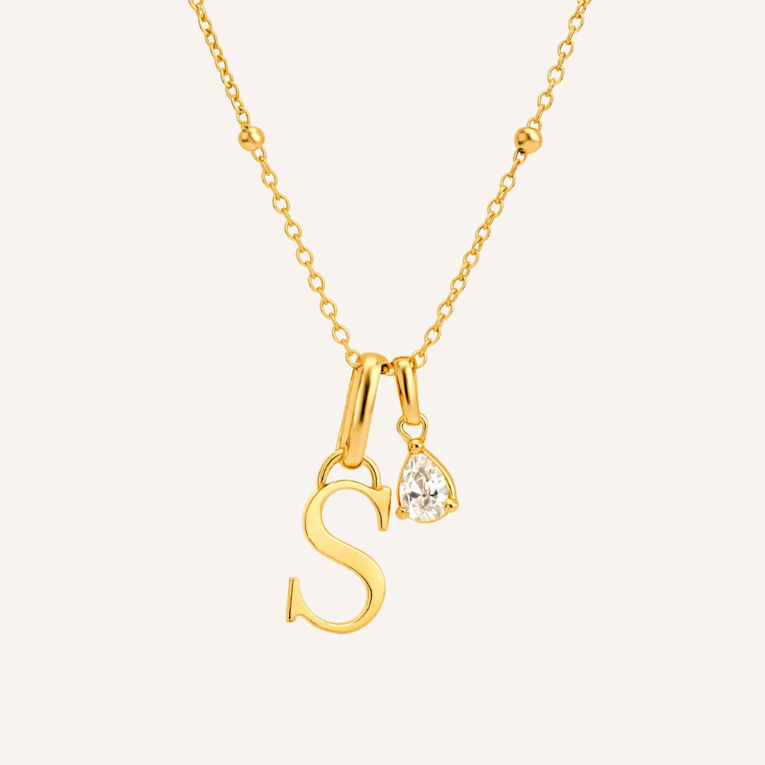 Ayla Letter & Birthstone Necklace