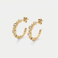 Boucles d'Oreilles Créoles Or - Tennis Perles