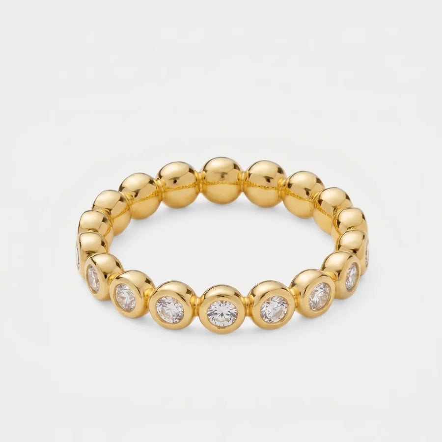 Bezel Tennis Ring in 18K gold or sterling silver