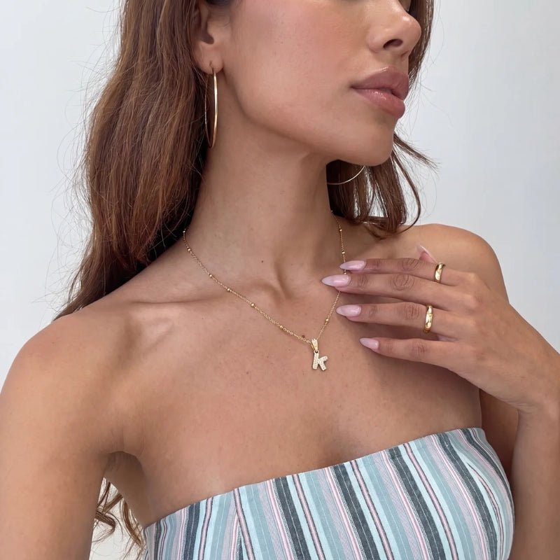 Collana Iniziale a Bolla - Lettera Oro Personalizzata