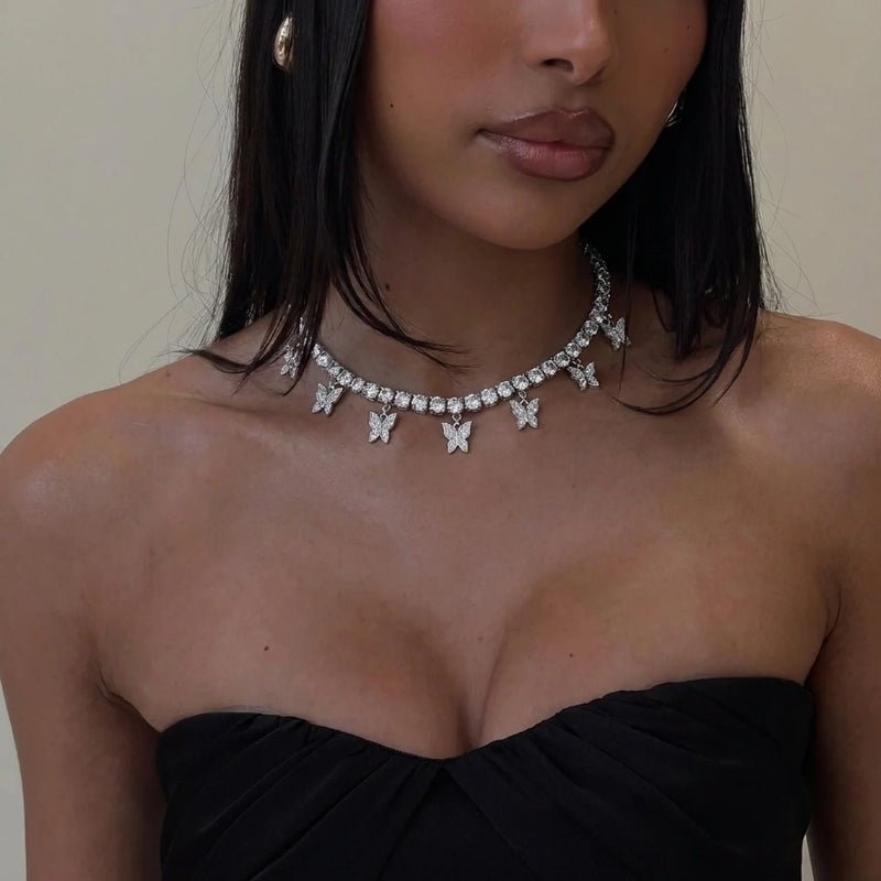 Butterfly Tennis CZ Choker