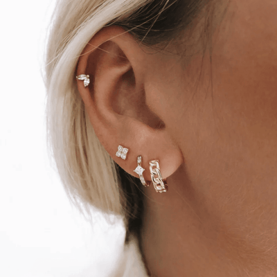 Clara Diamond-Cluster Stud gold dainty niece gift